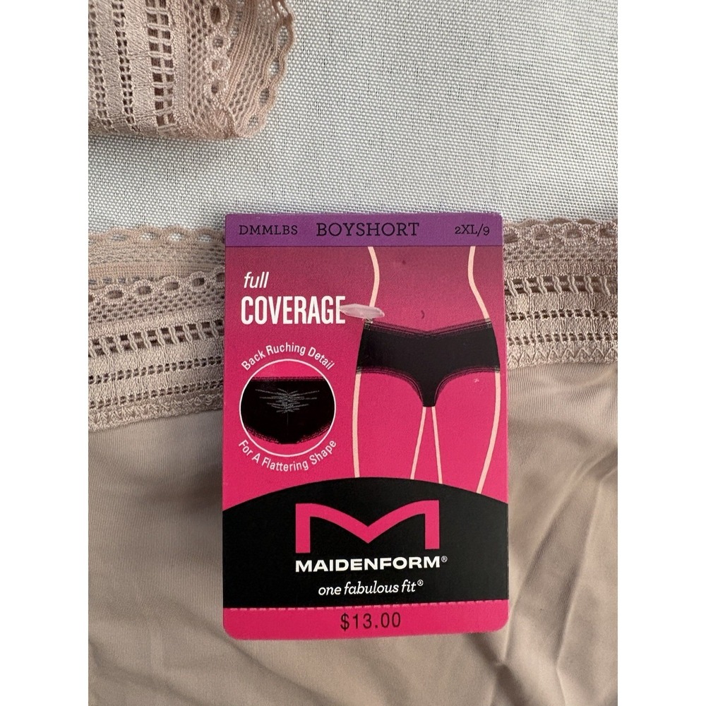 NEW Maidenform Boyshort Full Coverage Panty DMMLBS 2 Pair Boyshort Women 2XLarge - Picture 2 of 5